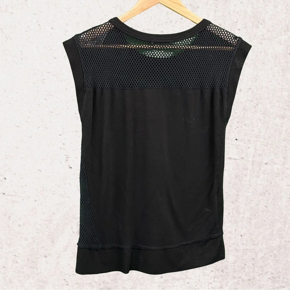 Red Haute Black Sleeveless Muscle Tee with Cut Out Design